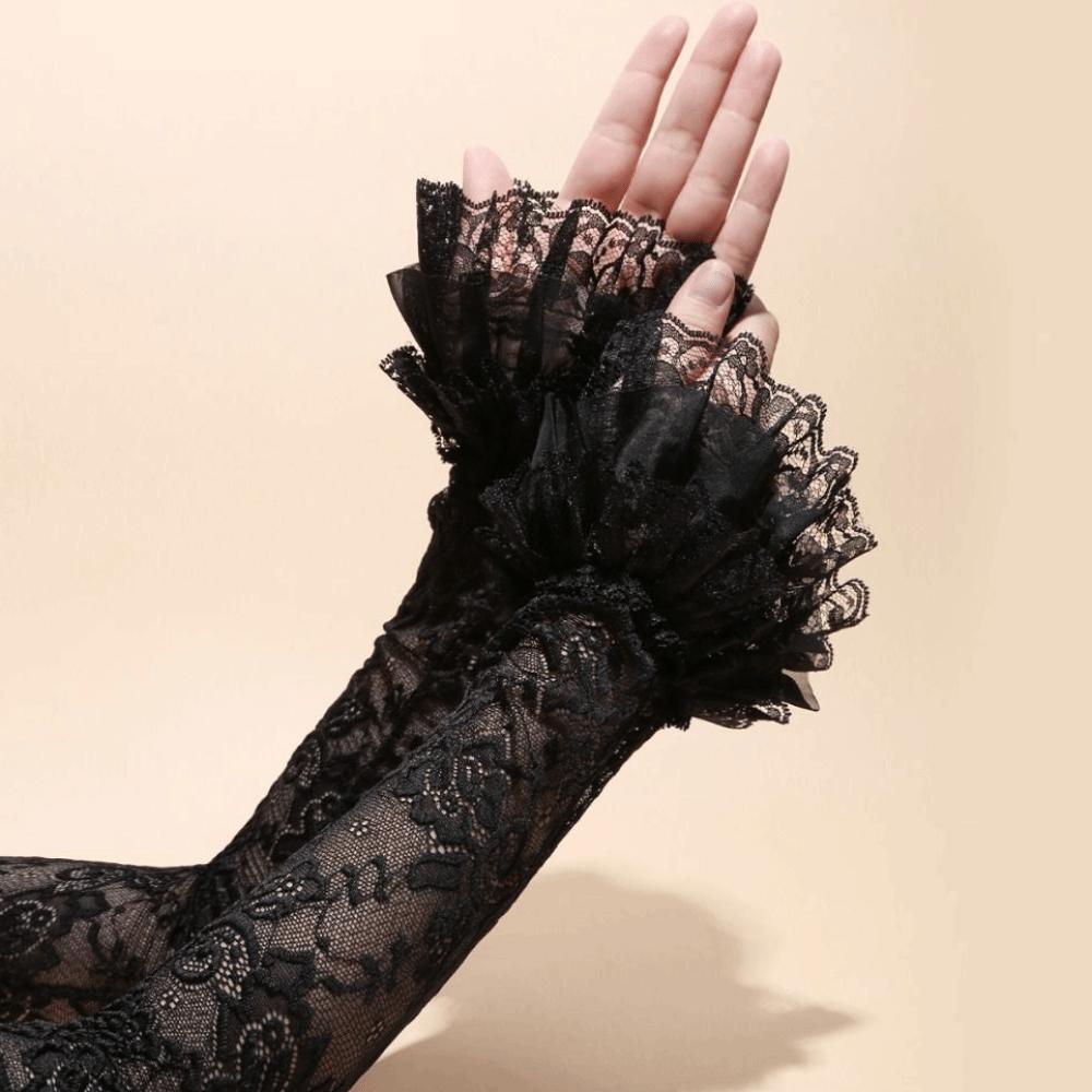 Thin Sun Protection Sleeve Hollow Sunscreen Arm Sleeve Simple Lace Ice Silk Sleeves Summer