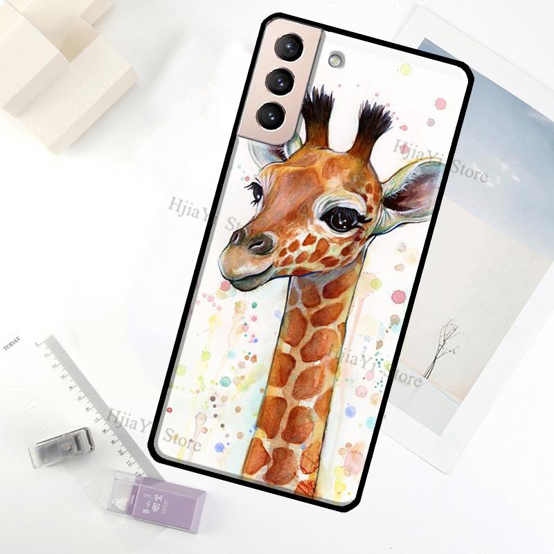 Cute Cartoon Giraffe Case For Samsung Galaxy S23 Ultra Note 20 10 S9 S10 Plus S20 S21 FE S22 Ultra Phone Cover