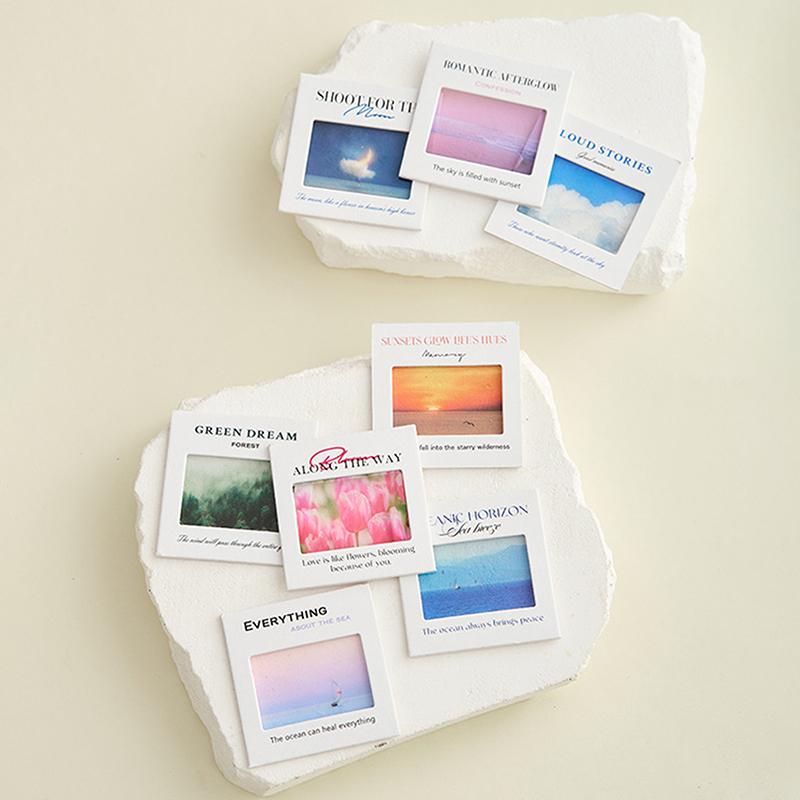 Translucent Landscape Film Bookmark Aesthetic Book Page Reading Accessories Diy Decorative Card Pendant Keychain