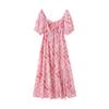 A Plus-size Women's High-end Short-sleeved Floral Dress for The Summer Style
