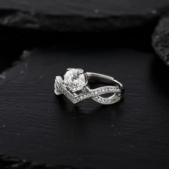 

Элегантное кольцо из стерлингового серебра 925 пробы с муассанитом и европейским и американским дизайном витой структуры 1 carat Moissanite MQ-0115B