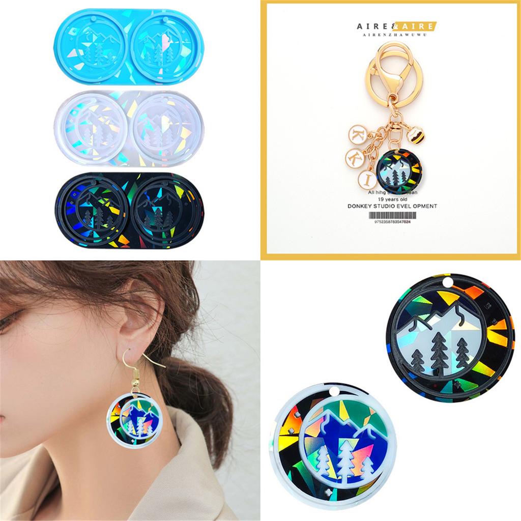 Versatile Silicone Jewelry Mold DIY Earring Molds Mountain Tree DIY Silicone Pendant Moulds Perfect for Jewelry Making