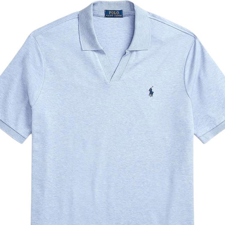 Polo Ralph Lauren SS24 Solid Color Small Pony Embroidered Loose Casual Short Sleeve Polo Shirt Men Tops Island-Blue MNPOKNI1N822826-400