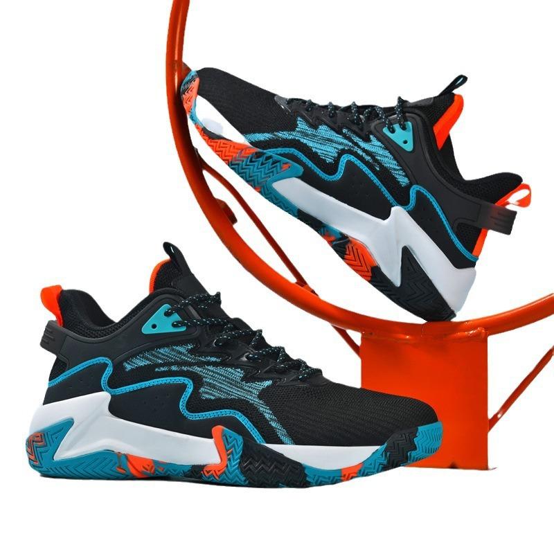 Basketball Shoes Men's Guochao Student Rubber Couple Shoes Breathable High Top Comfortable Large Size Platform Running Shoes