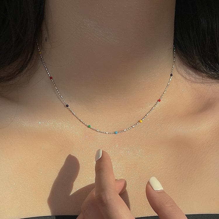 

Rainbow Doudou Necklace Women s Exquisite Niche ins Wind IU Dopamine Necklace Women s