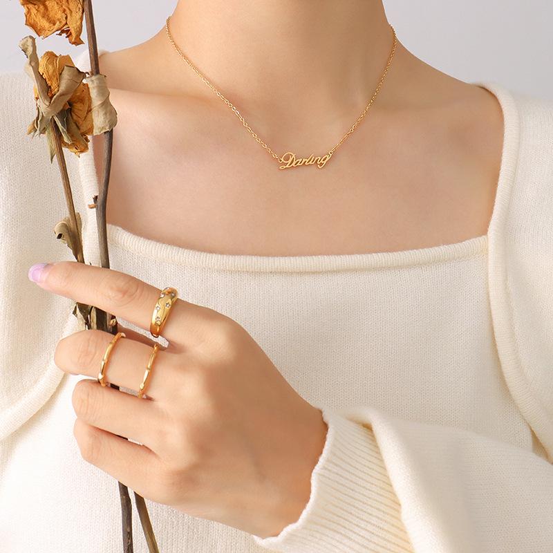 Trendy Japanese-Korean Style English Letter Pendant Necklace for Best Friends