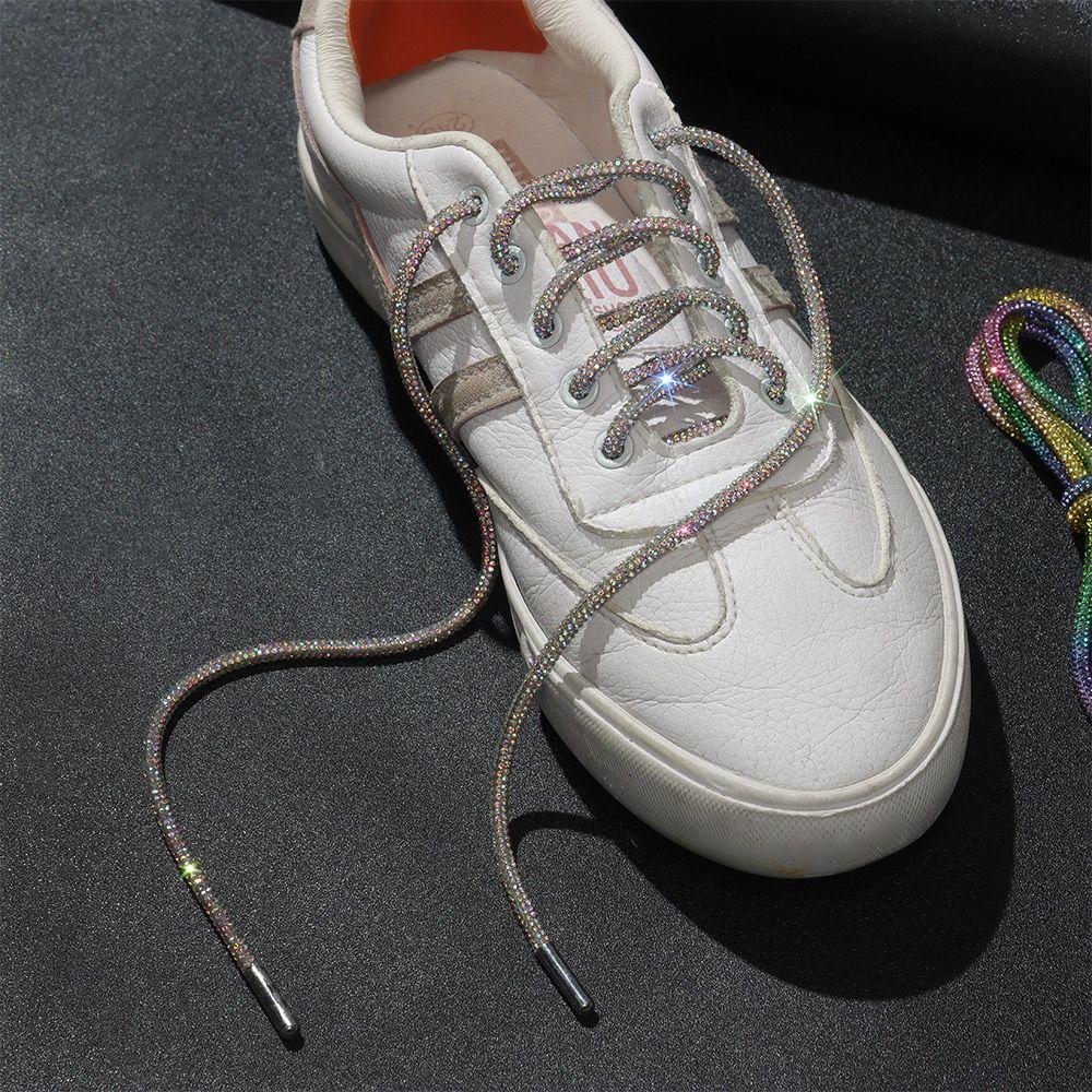 Luxury Rhinestone Shoelaces Rainbow Diamond Shoe laces Sneakers Laces Shoes Round Shoelace 100/120/140/160CM 1Pc DIY Strings