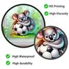 Creative Koala Hugging Football on Grass Static Cling Window Film Sticker for Bedroom Living Room Balcony Home Decor