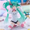 Hatsune Miku Model Anime Girl Figures Cat Ear Sitting Posture Short Sleeved Pajamas Figurines Car Decoration Doll Kids Toys Gift