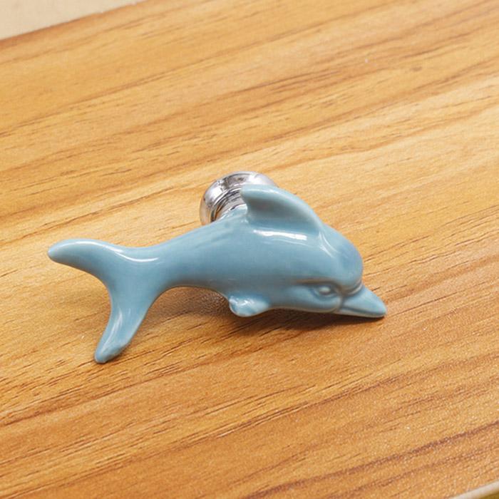 KAK Keramik Delfin Schubladengriffe 3D Cartoon Schrank Türgriffe Mode Kinder Schrankgriffe Zimmer Möbelgriff Hardware