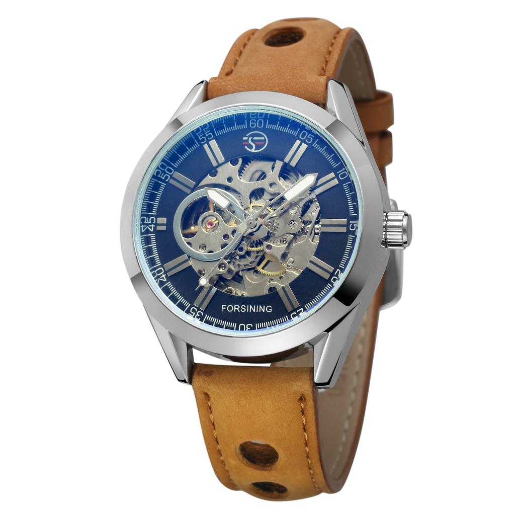 Forsining Wind Men'S Fashion Casual Hollow Mechanical Movement Watch Automatic Mechanical Watch