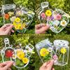 60/20 Pcs DIY Handmade Creative Bookmarks Glassware Stickers Plant Specimen Collection Cards Transparent Dried Flower Bookmarks