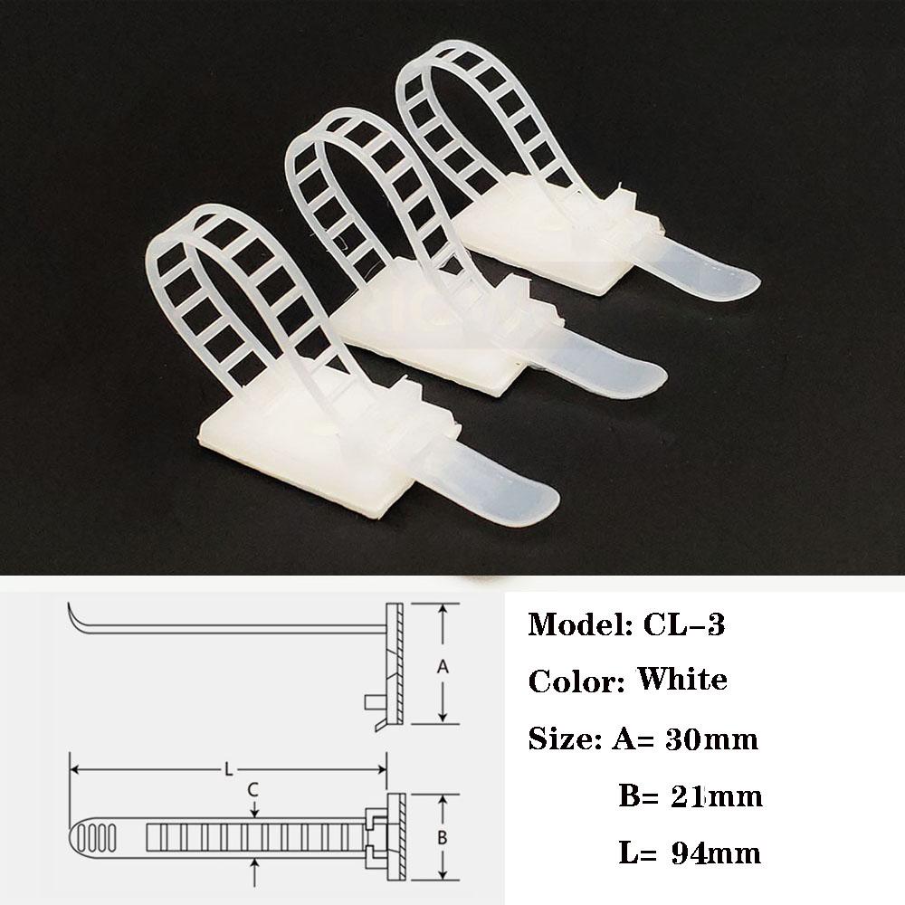 

cable tie Mounts 10pcs Cable Clips 18*25 Clamp For Wire Tie Cable Mount Adjustable Cable Tie Fix Holder Clips White Black L білий