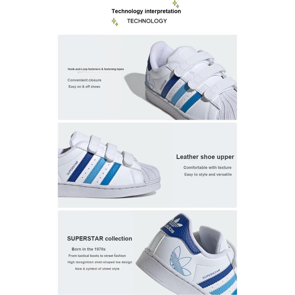 Adidas Superstar CF C White Royal Blue Burst Kids Sneakers Cloud-White Semi-Blue-Burst IF3577