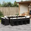 VidaXL 13-piece Garden Dining Set Black Cushions Braided Resin 3277985