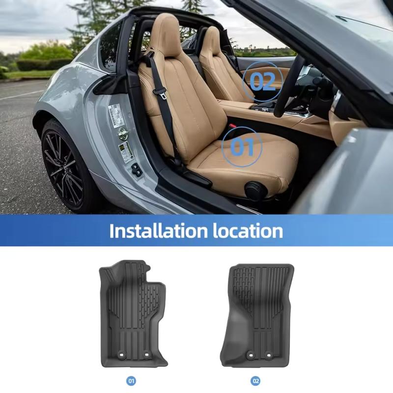 For Mazda MX-5 Miata MX5 Mazda Roadster 2016-2024 Car Foot Mat TPE 3D Trunk Mat Protective Pad All Weather Trunk Cargo Liner Pad