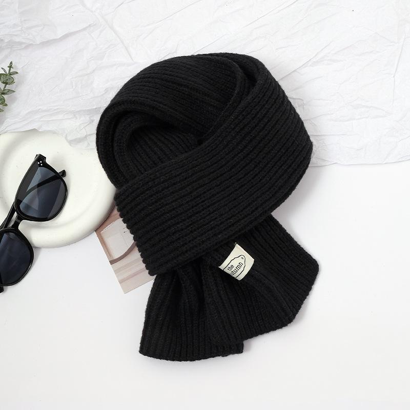 Scarf women's high-end sense autumn and winter new versatile solid color thickened warm wool knitted scarf scarf scarf