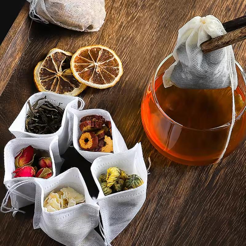100 pcs disposable food grade tea decoction filter bags, brine bags, non-woven fruit bags