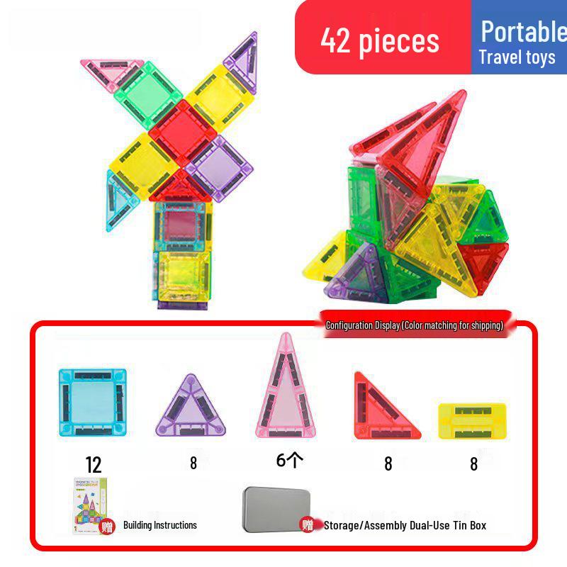 Large Nature Colors Stained Glass Magnetic Building Blocks for Castle Track Assembly
