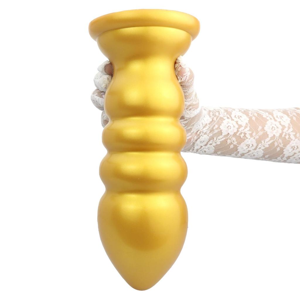 Golden Mushroom Irregular Dildo Beads for Men & Women - Threaded Anal Dilator Adult Toy