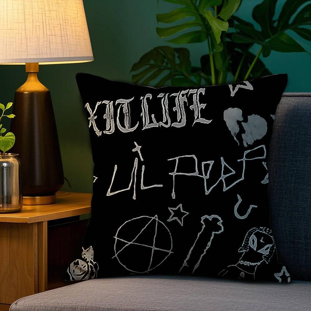 L-Lil Peep H-Hell Boy Pillow Case Plush Fabric Soft Double Sided Print Home Sofa High Quality Cushion Cover Throw