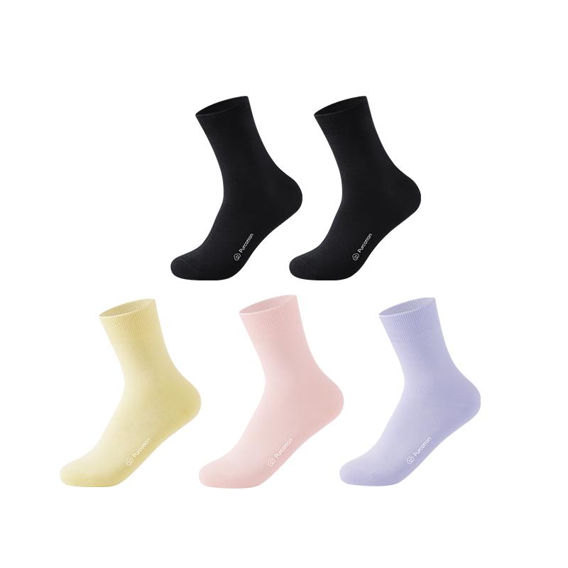 PurCotton Women s 5A Anti-Bacterial Pure Cotton Socks 5-Pair Pack Mid