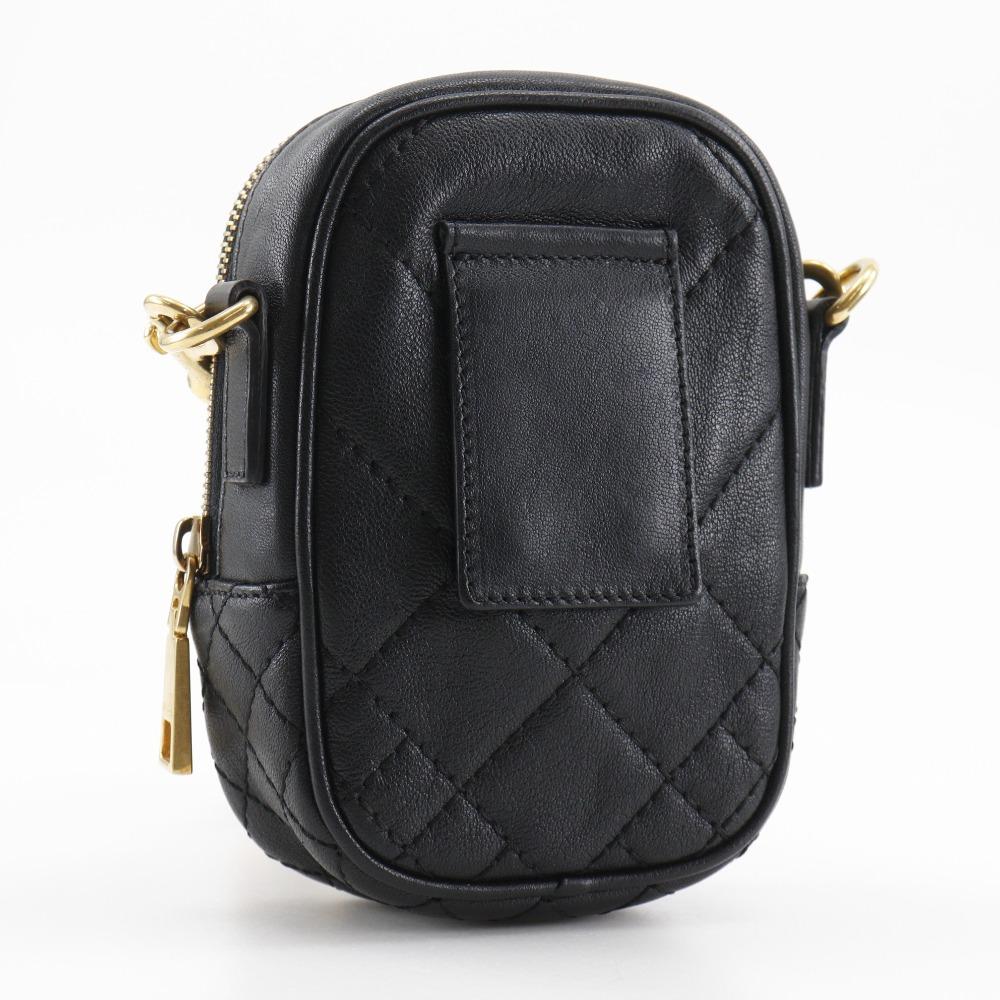 Versace Medusa Shoulder Bag 2WAY Belt Pouch Black Leather Unisex Used