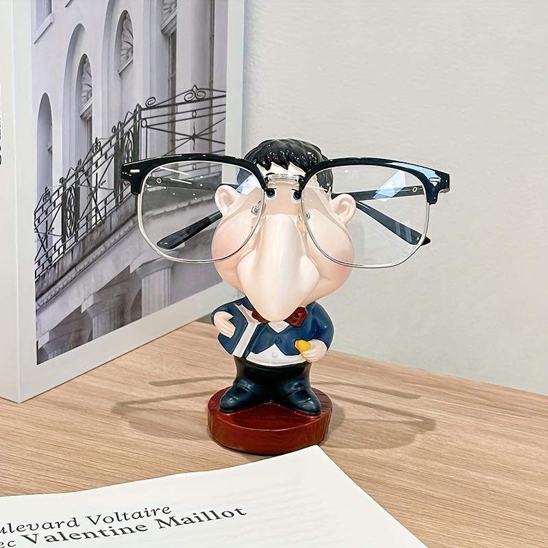 Cute Teacher Glasses Holder Stand - With Expressive Eyes & Nose, Stable Base Desk Organizer for Home Office Optical Store Decorative