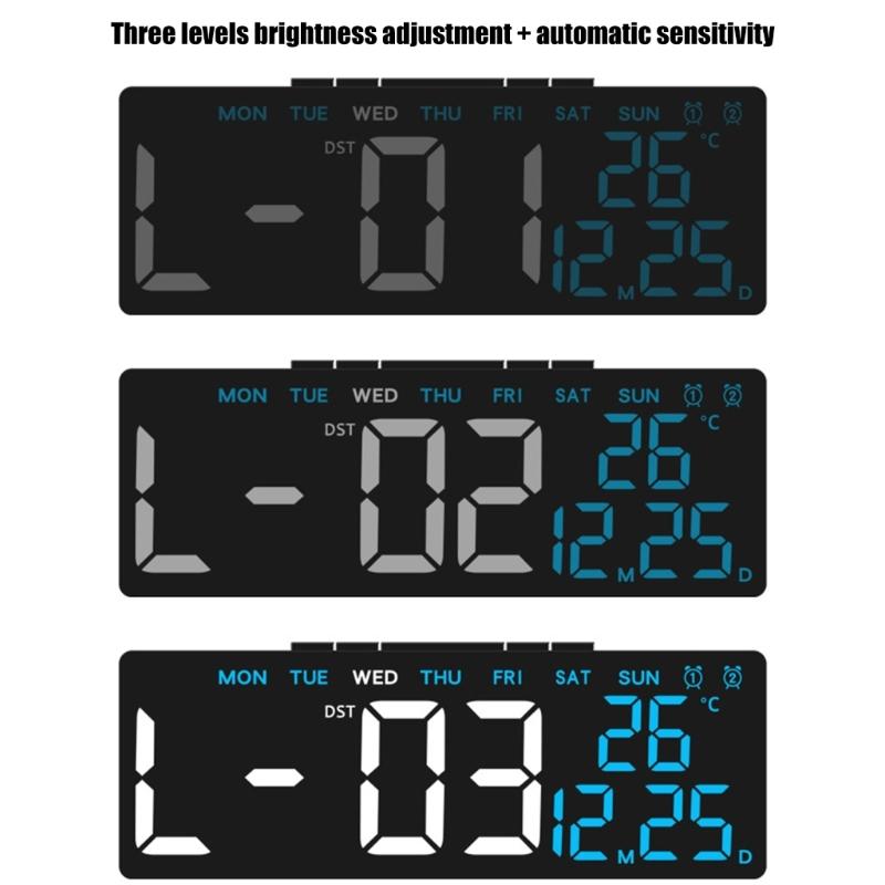Modern LED Desk Clock With USB Charging Port And Multiple Alarm Setting Adjustable Brightness Digital Alarm Clock