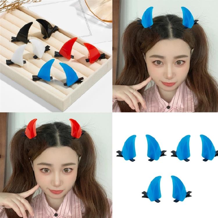 3 Paar Teufelshorn-Haarspangen für Gothic-Kostümveranstaltungen, Haarstyling-Accessoires, Kopfschmuck für Maskenbälle und Partys