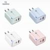 65W Macaron Light Charger, QC3.0, Multi-Port Fast Charging for Apple & Android (A+C)