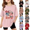 Kids Short Sleeve T-Shirt Independence Day Graphic Tee Casual Top for Boys Girls Summer Wear Soft Fabric Comfortable Fit