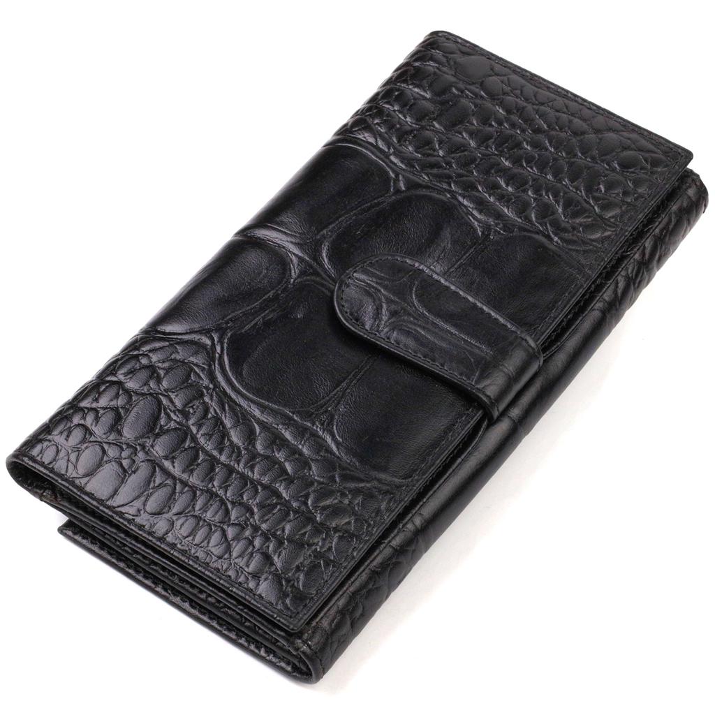 Interesting Unisex Purse Made of Genuine Textured Leather CANPELLINI 21853 Black