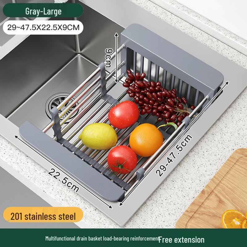 Retractable Stainless Steel Sink Drain Rack