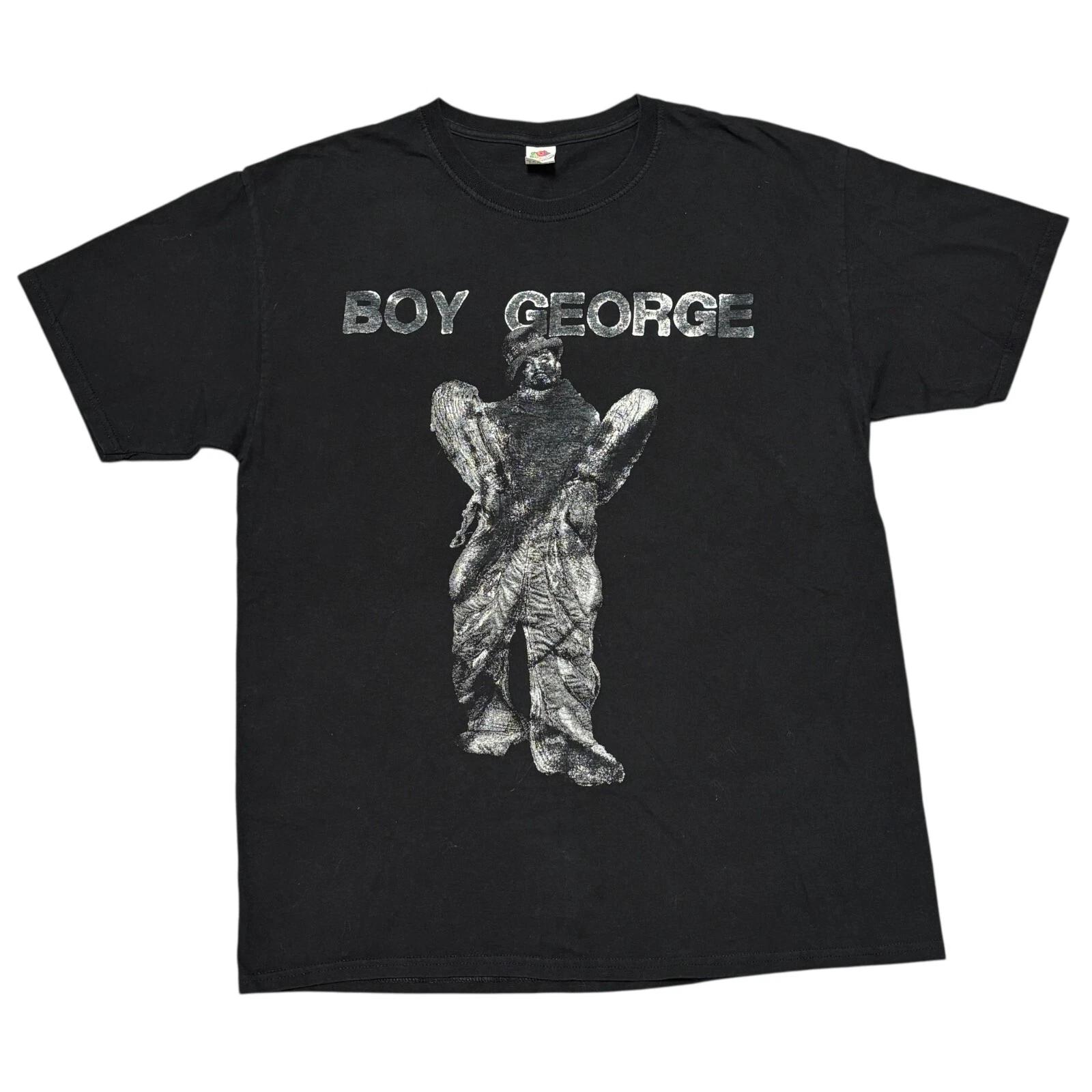 

Boy George Shirt Large Black Culture Club Band Tee Concert Tour Pet Shop Boys M