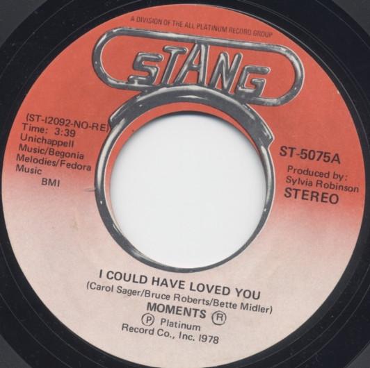 

7inch Record MOMENTS - I Could Have Loved You ST5075 STANG RECORDS 1978 US Soul/Funk Used