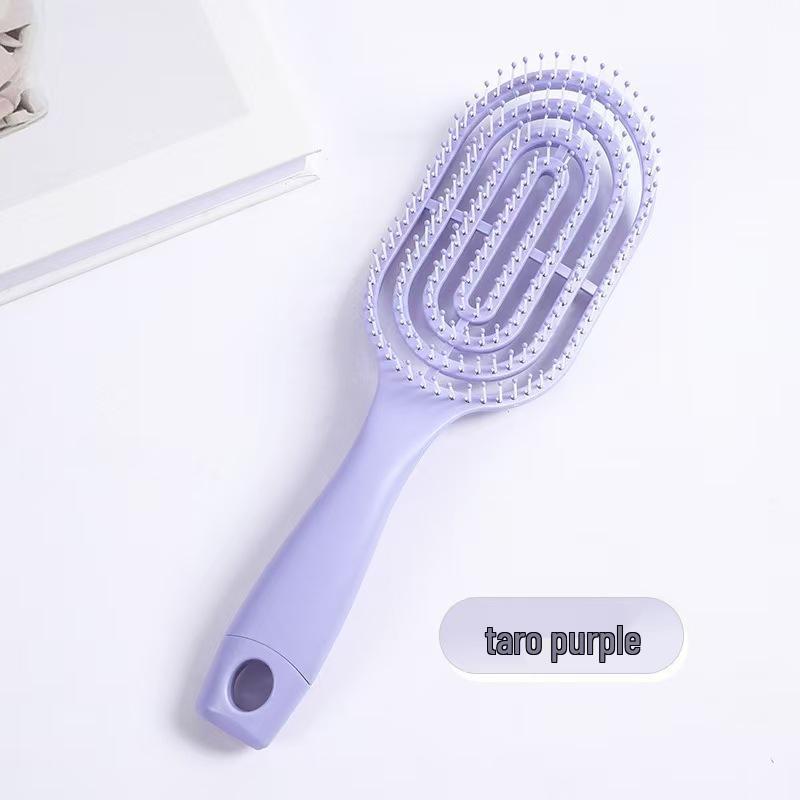 Пушистая нескользящая ребристая расческа с резиновым покрытием для выпрямления и завивки волос