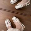 Fashion Women's Sandals 2025 New Weave Baotou Lightweight Comfortable Casual Shoes Hollow Breathable Fashion Luxury Square Toe Sandals