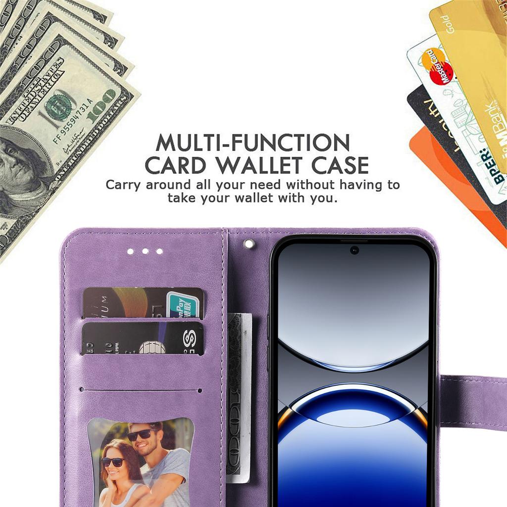 Für Oppo Find X8 Pro 5G Hülle Blumenmuster PU Leder Brieftasche Ständer Handyhülle