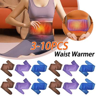 3-10PCS Lumbar Support Belt Cozy Waist Cover Belt Warmer Adjustable Hot Water Bottle Plush Belt for Pain Relief Cramps