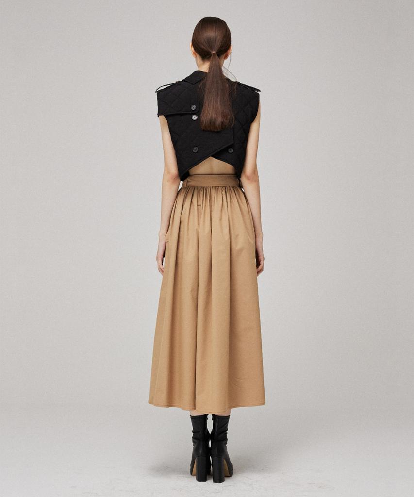Meuameu Signature Sleeveless Quilting Trench Coat Dress