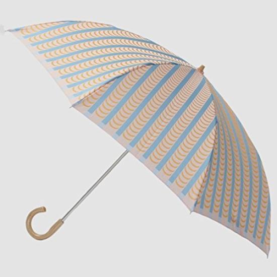 Makita Shoten Stig Lindberg DRAPES Blue x Orange Folding Umbrella UV Protection Parasol For both Sun and Rain Blackout Scandinavian Design High