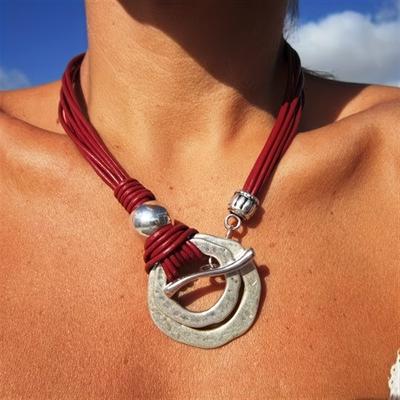 1 Pezzo Anello a Doppio Strato Stile Etnico Boemo Collana con Ciondolo Gioielli Vintage Regalo per Anniversario Festa