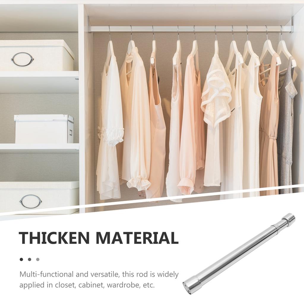 Stainless Steel Closet Rod Adjustable Heavy Duty Closet Pole for Hanging Clothes Wardrobe Clothes Rail Multi Hanging Rod Cabinet