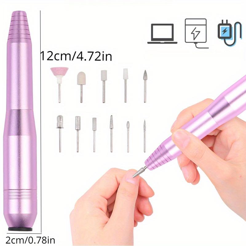 Electric Nail Drill Kit, Portable Electric Nail File for Acrylic Gel Nails, Professional Nail Drill Machine Efile Manicure Pedicure Tools