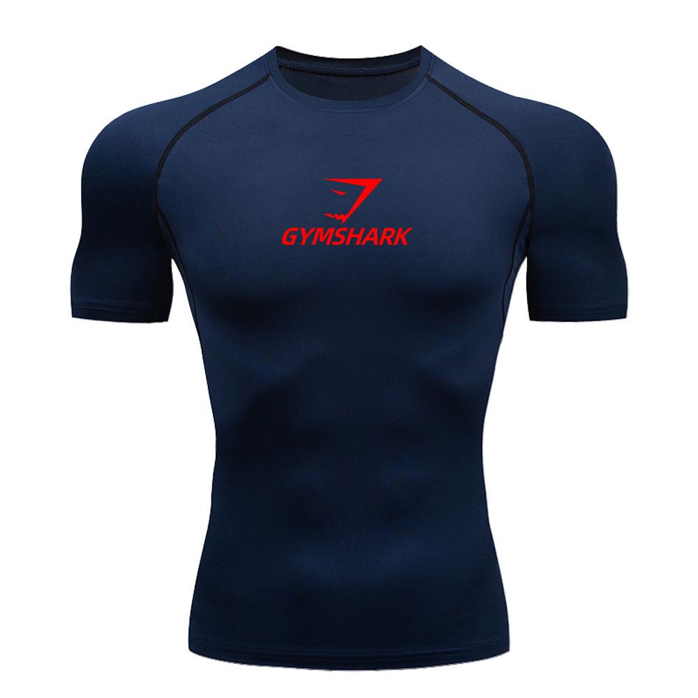 GYMSHARK Shark Short Sleeve Fitness T-shirt - Breathable, High Elasticity, Quick Dry.