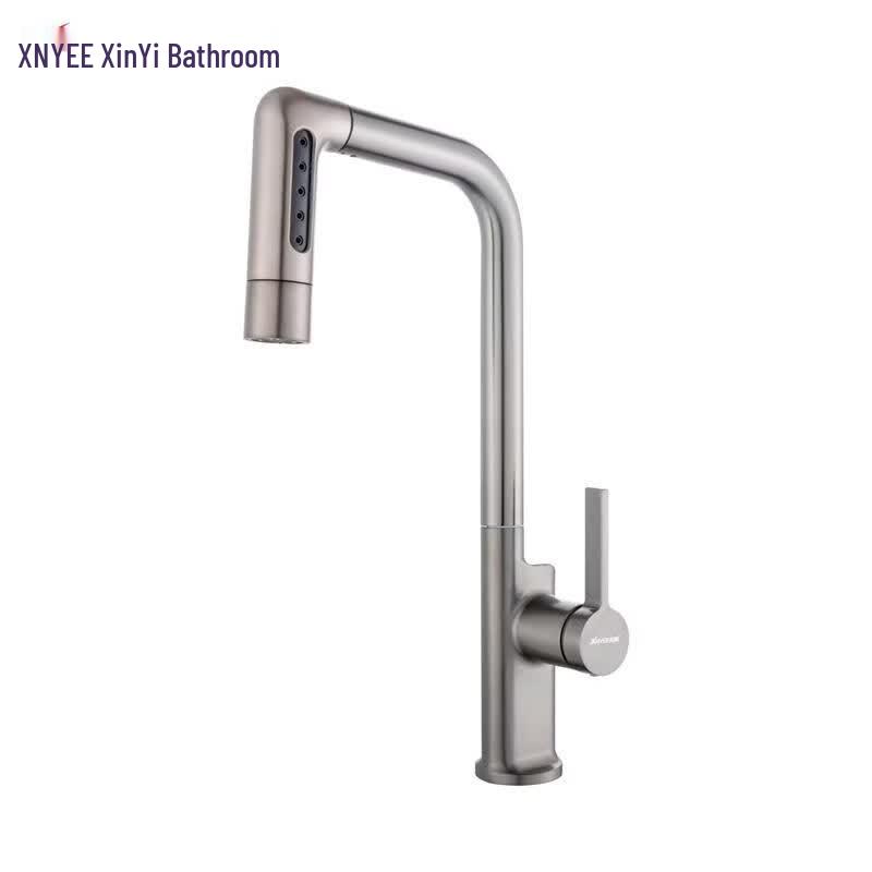 XNYEE Gunmetal Grey 5-Function Pull-Out Kitchen Faucet