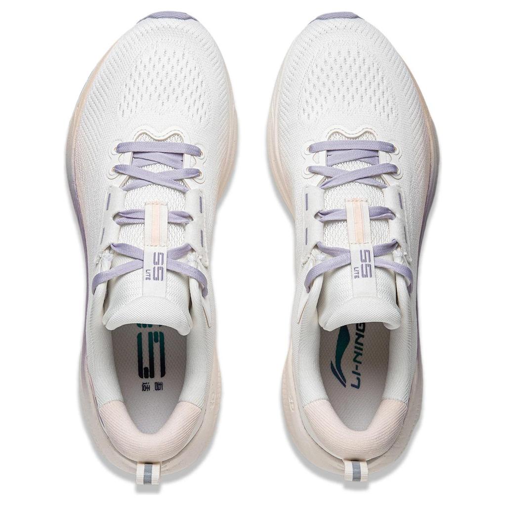 New LINING Wu Leaping 2.0 V2 Running Shoes Women's Low top Mist White/Light Bud Orange ARSU070-7
