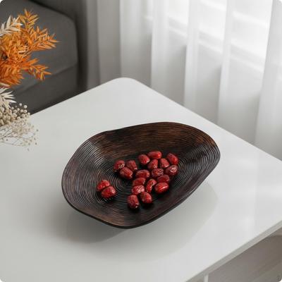 Decorative Tray Irregular Oval Serving Dish Shallow Fruit Bowl for Coffee Table, Entryway, Living