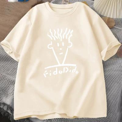 Pánská černá trička Letní tričko Fido Dido Obličejové tričko Chlapecká bílá trička Mikina Pánské oblečení Volné ležérní Streetwear